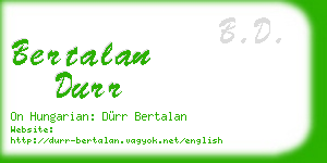 bertalan durr business card